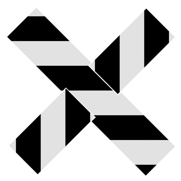 Superior Mark Floor Markings, Xs, 4in, Black/White Hazard Stripe IN-40-598 - main